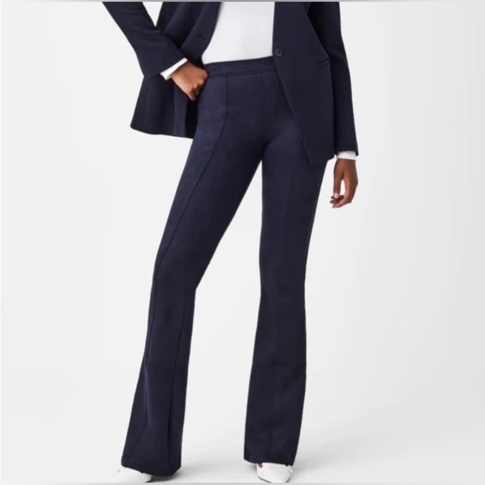 SPANX Navy Flare Ponte Work Pants short length